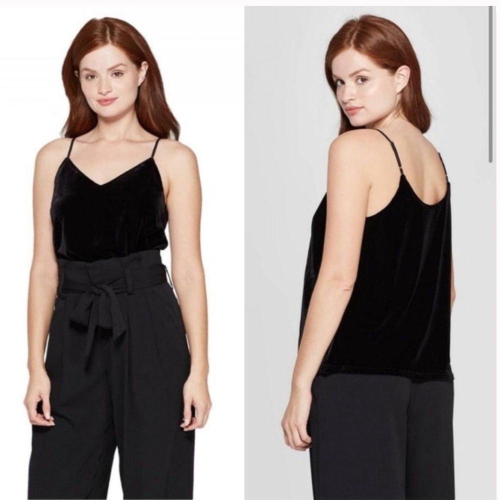 Black velvet tank top